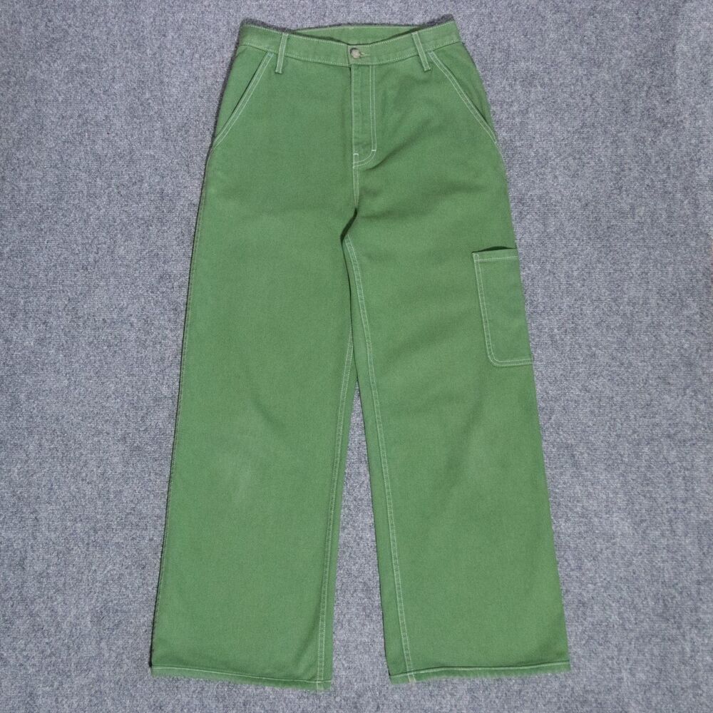 Atelier Delphine Bishti Wide Leg Army Green Utility Pants Women's Small USA